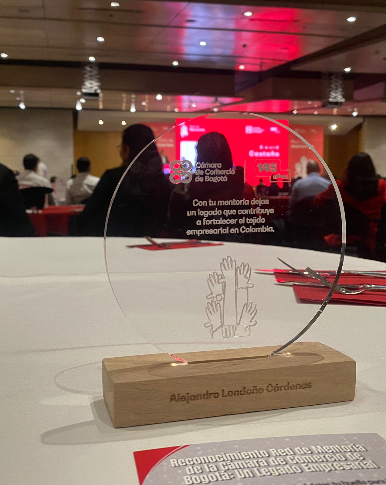 Mentoria CCB Auditorio CCB, reconocimiento apoyo empresarial.